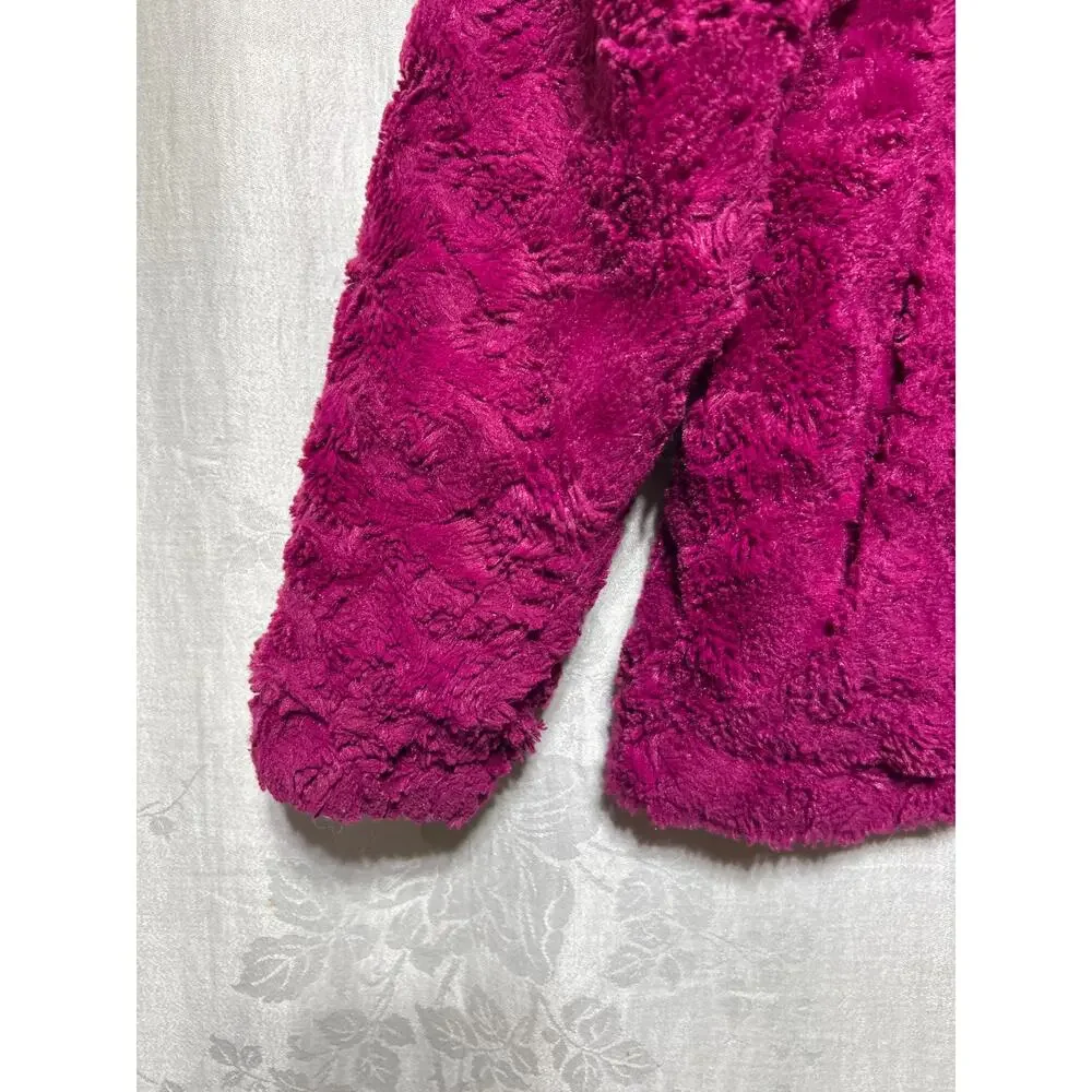 The North Face Jacket Girls Large Reversible Pink Fuzzy Teddy Mossbud Swirl - Picture 3 of 12